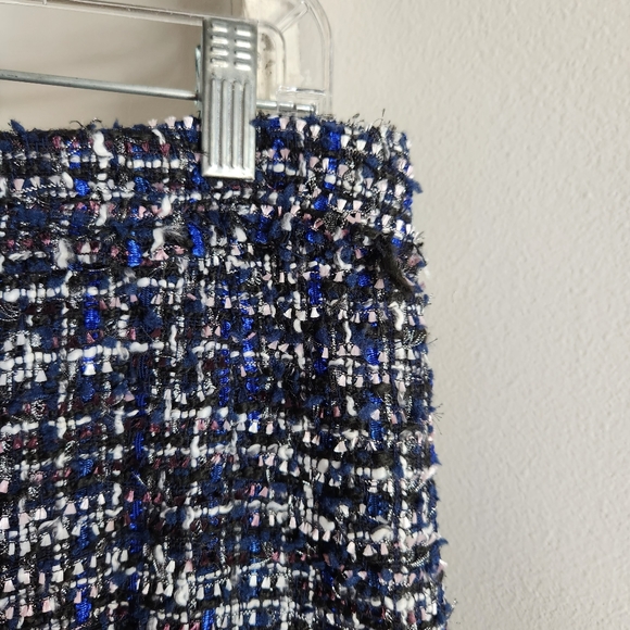 Umgee Skirt NWT womens Large blue white tweed business casual - Picture 4 of 4